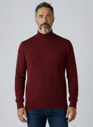 4° MILLENNIO LUPETTO UOMO IN LANA MERINOS BORDEAUX