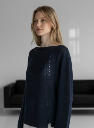 AMARYNTH MAGLIA DA DONNA A GIROCOLLO IN COTONE MANICA LUNGA