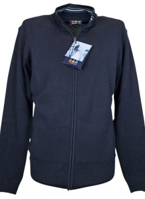 RE DEL MARE MAGLIA DA UOMO FULL ZIP IN COTONE CON TASCHE