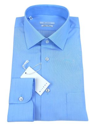 MILENA CAMICIA DA UOMO A RIGHE MANICA LUNGA IN PURO COTONE DOPPIO RITORTO