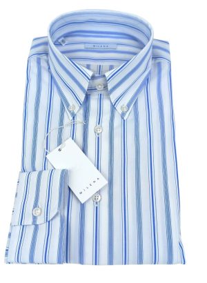MILENA CAMICIA A RIGHE DA UOMO IN COTONE MANICA LUNGA