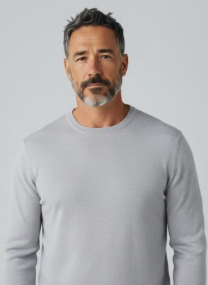 PREMODE MAGLIA A GIROCOLLO DA UOMO A IN PURO COTONE