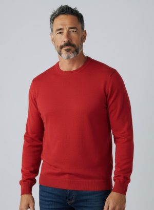 PREMODE MAGLIA A GIROCOLLO DA UOMO A IN PURO COTONE