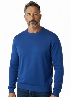 PREMODE MAGLIA A GIROCOLLO DA UOMO A IN PURO COTONE