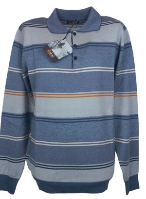 RE DEL MARE POLO DA UOMO IN COTONE MANICA LUNGA