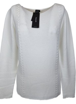 AMARYNTH MAGLIA A GIROCOLLO BIANCO DA DONNA IN VISCOSA MANICA LUNGA