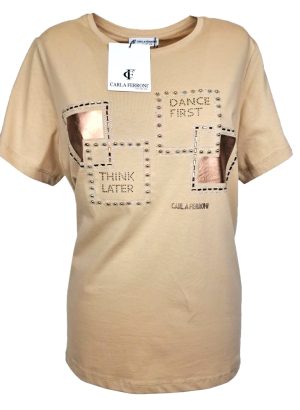 CARLA FERRONI T-SHIRT DA DONNA IN PURO COTONE