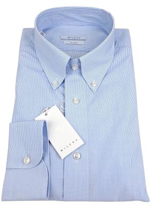 MILENA CAMICIA MANICA LUNGA DA UOMO A QUADRETTI IN PURO COTONE NO STIRO