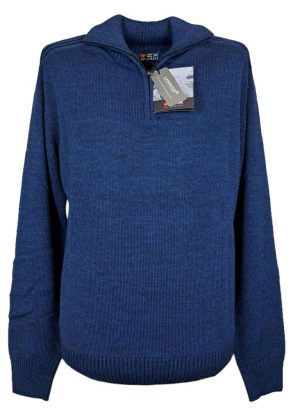 RE DEL MARE POLO DA UOMO MEZZA ZIP IN MISTO LANA