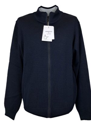 SPORTING MARE MAGLIA FULL ZIP DA UOMO IN LANA BLU