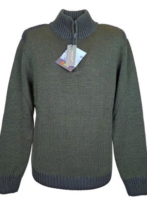 RE DEL MARE LUPETTO DA UOMO MEZZA ZIP IN MISTO LANA