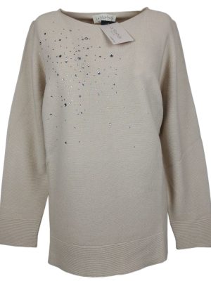 LE MORBIDE MAGLIA OVER DA DONNA A GIROCOLLO IN PURO COTONE MANICA LUNGA