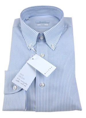 MILENA CAMICIA DA MANICA LUNGA DA UOMO IN PURO COTONE NO STIRO