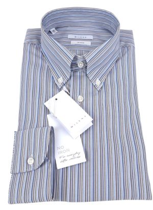MILENA CAMICIA DA MANICA LUNGA DA UOMO IN PURO COTONE NO STIRO