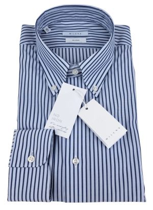 MILENA CAMICIA DA MANICA LUNGA DA UOMO IN PURO COTONE NO STIRO