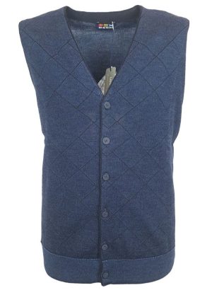 RE DEL MARE GILET SENZA MANICHE DA UOMO IN LANA