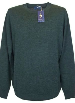 4° MILLENNIO MAGLIA A GIROCOLLO DA UOMO IN LANA MERINO EXTRAFINE VERDE