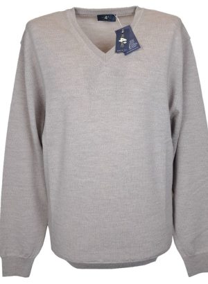 4° MILLENNIO PULLOVER DA UOMO IN LANA MERINO BEIGE