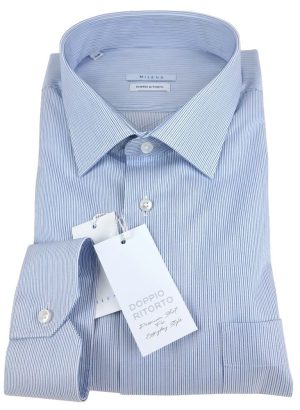 MILENA CAMICIA OVER DA UOMO A RIGHE MANICA LUNGA IN PURO COTONE DOPPIO RITORTO