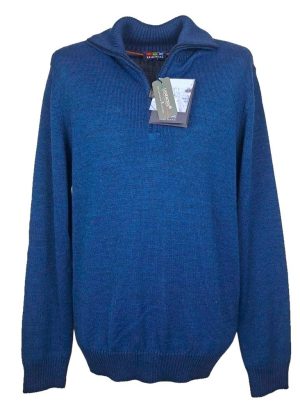 RE DEL MARE POLO DA UOMO MEZZA ZIP IN MISTO LANA