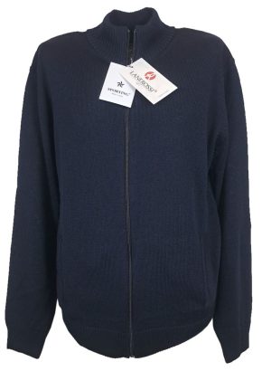 SPORTING MARE MAGLIA FULL ZIP DA UOMO IN MISTO LANA