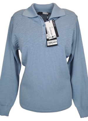 WHITE FLOWERS POLO DA DONNA IN MISTO LANA