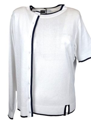 WHITE FLOWERS TWIN SET DA DONNA IN VISCOSA