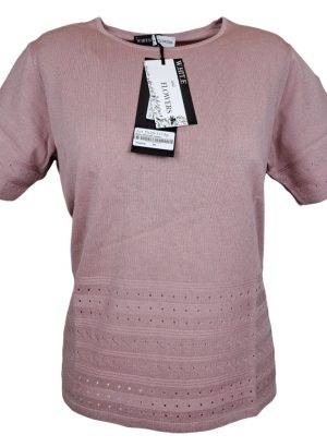 WHITE FLOWERS MAGLIA DA DONNA IN VISCOSA A MEZZA MANICA